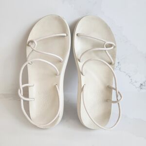 Ancient Greek Sandals Taxidi White Minimalist Sandals Size 37 (Womens 7)